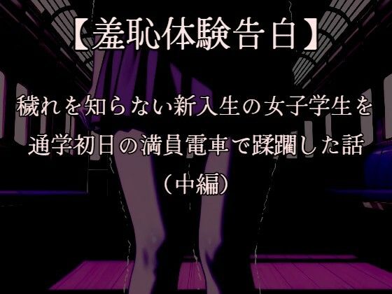 【羞恥体験告白】穢れを知らない新入生の女子学生を通学初日の満員電車で蹂躙した話（中編）CGなし版